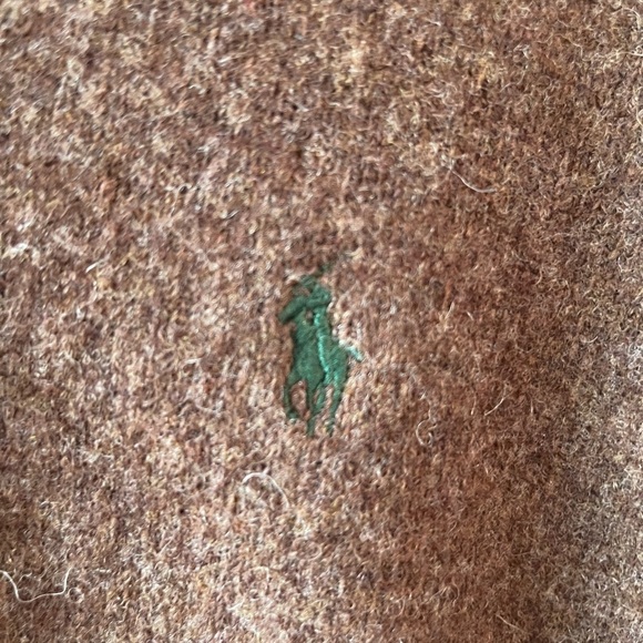 Ralph Lauren Lambswool V-Neck Sweater Men’s Large Brown Academia Preppy - Picture 4 of 9